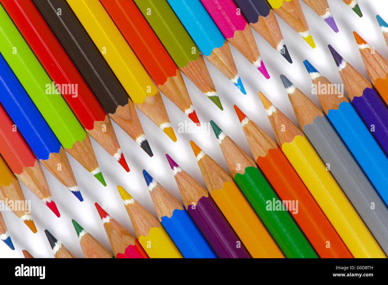 crayons show symbolic teamwork Stock Photo - Alamy