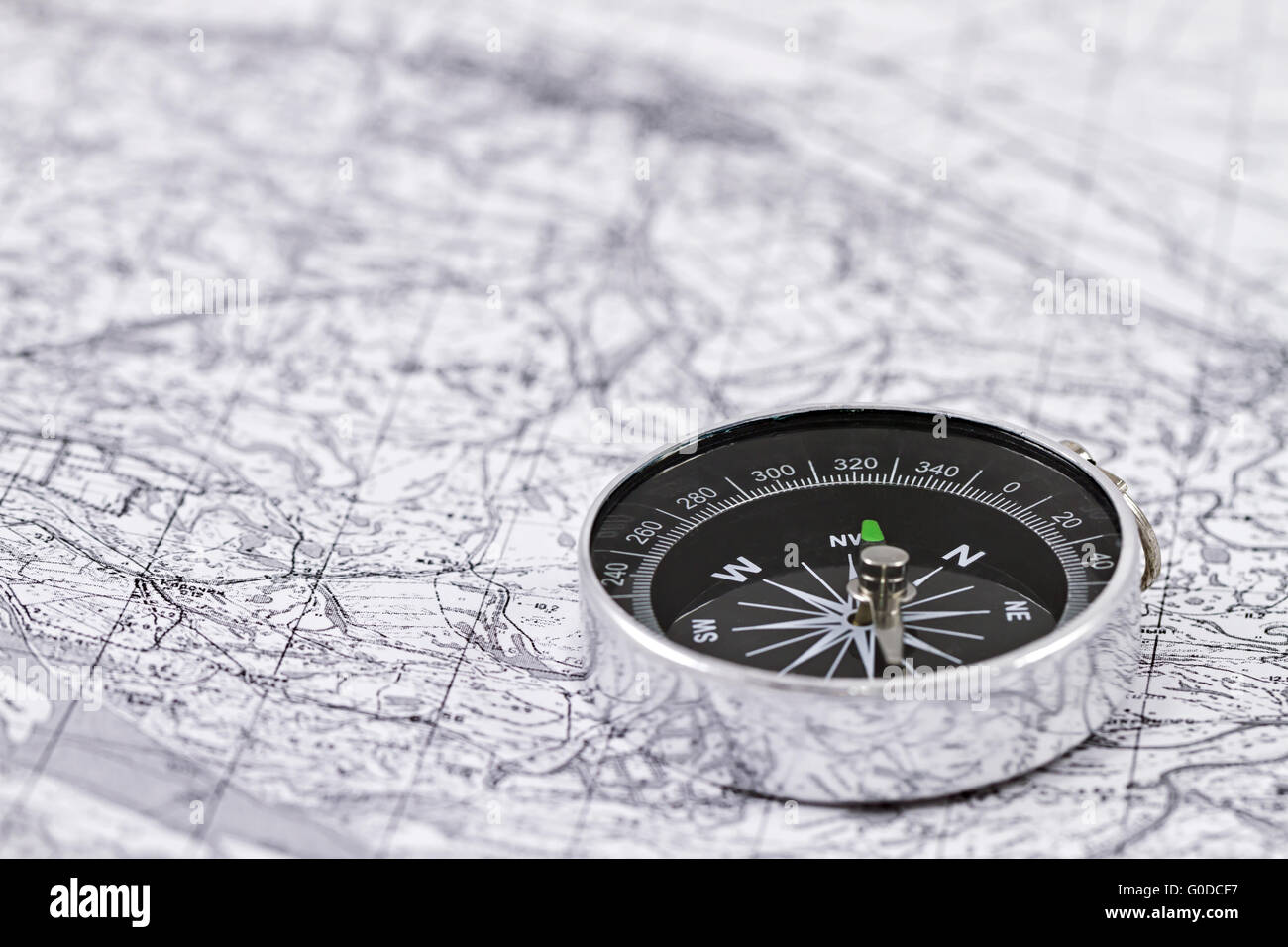 choice of the direction of movement across the map using the compass ...