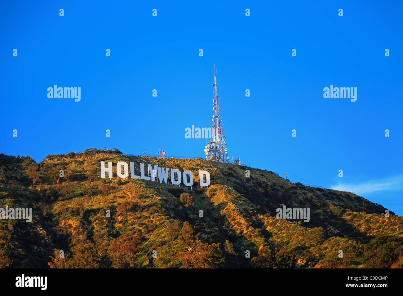 Hollywood sign on the hill in California valley Stock Photo Alamy