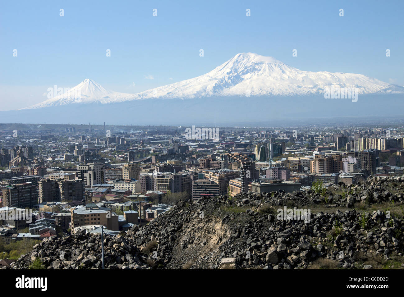 Legendary mount Ararat and Yerevan city Stock Photo Alamy