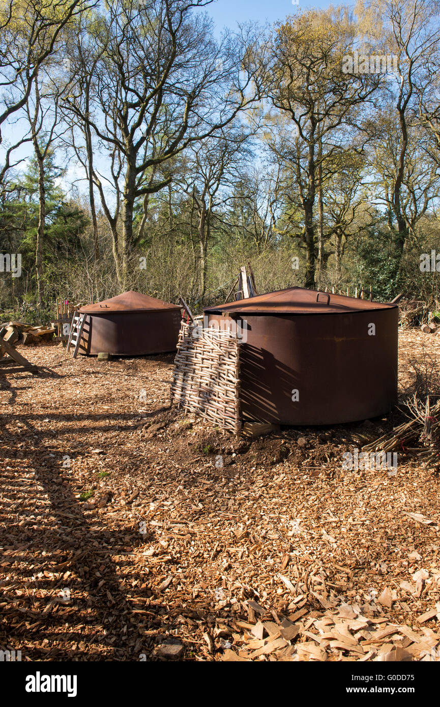 Charcoal retort / kiln at Westonbirt arboretum. Gloucestershire, England Stock Photo Alamy