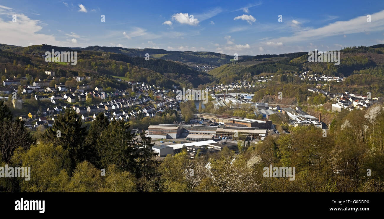view to werdohl, Sauerland, Germany Stock Photo - Alamy