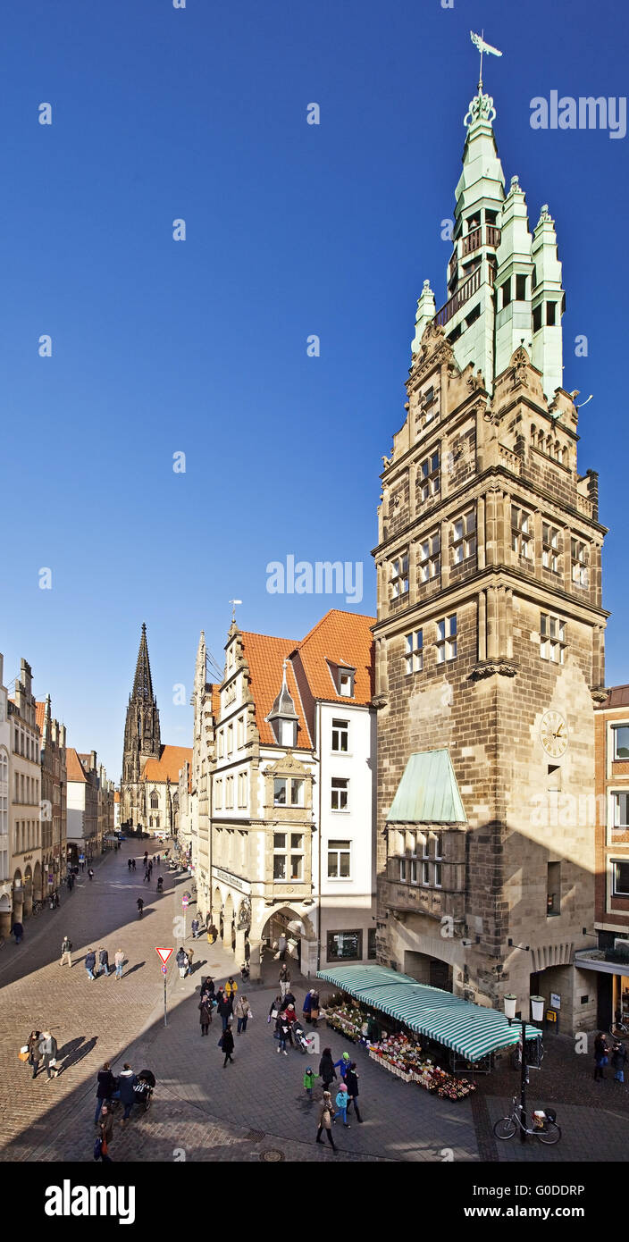 townhouse tower and principal marketplace Stock Photo