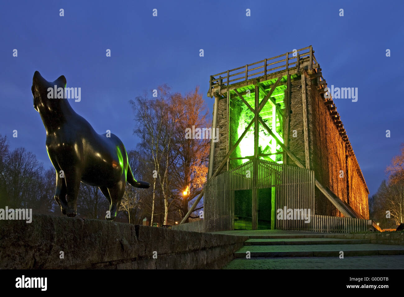 illuminated graduation tower in Bad Sassendorf Stock Photo