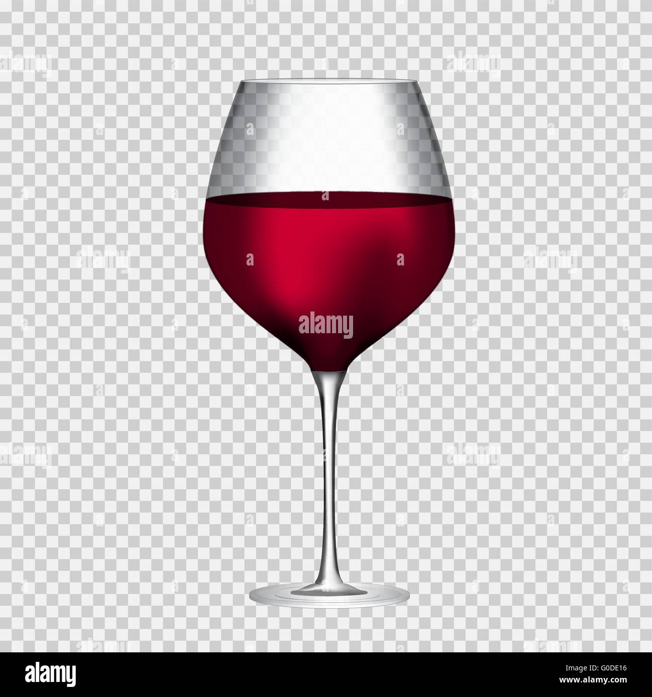 Full Glass of Red Wine on Transparent Background Vector Illustra Stock ...
