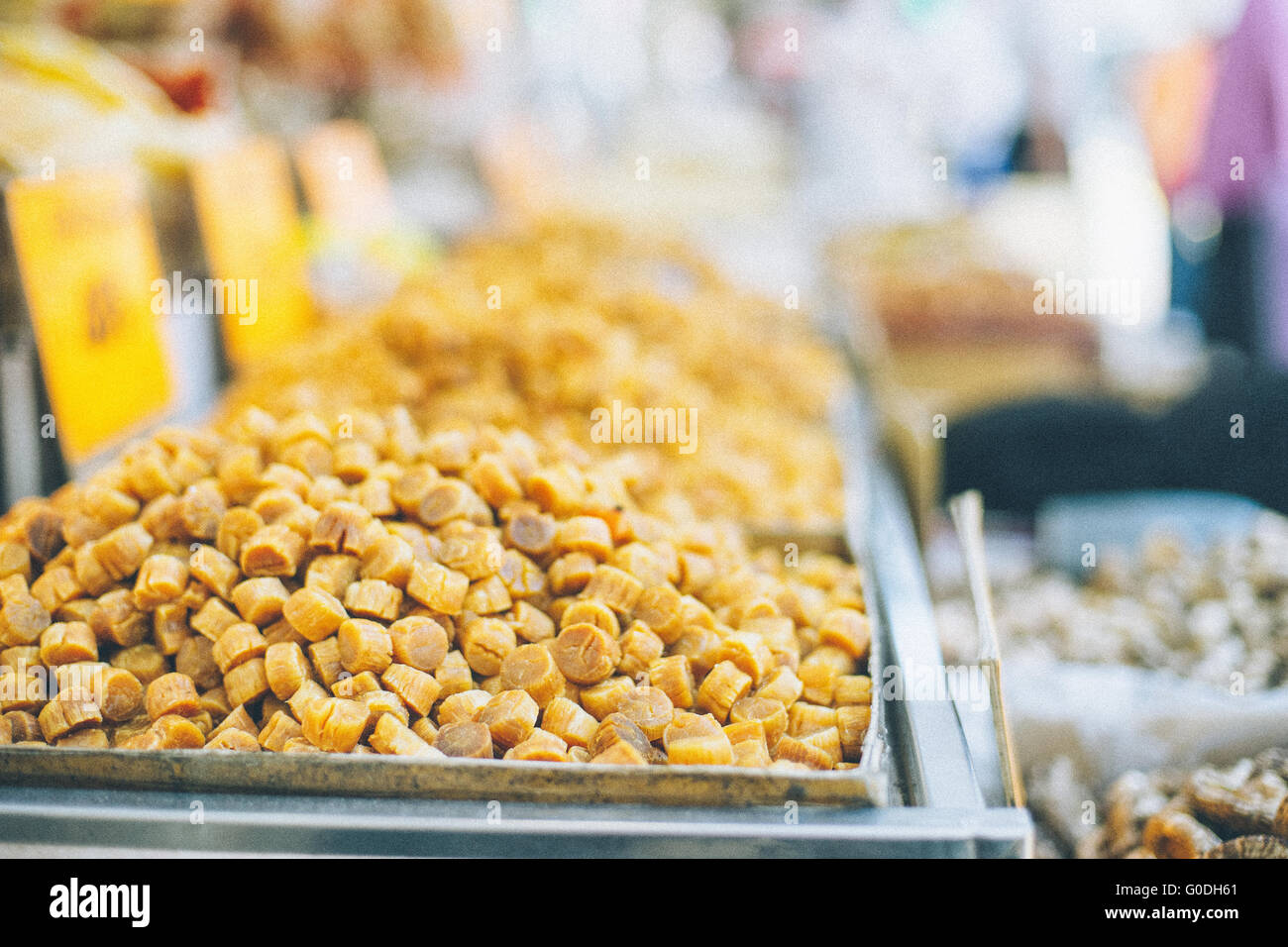 dried scallop in seafood street of hong kong Stock Photo Alamy