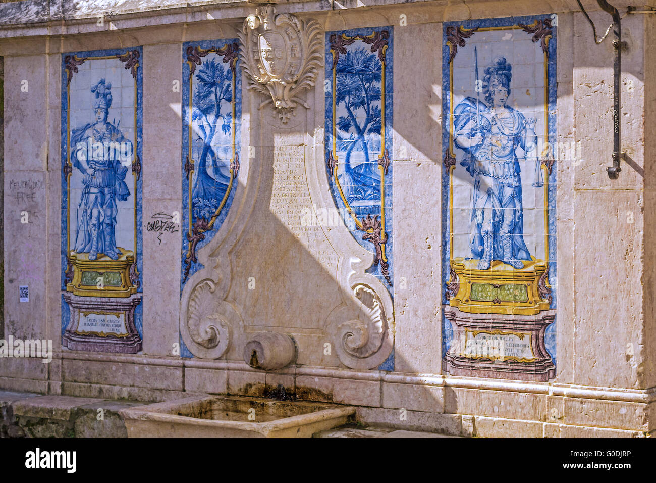Drinking Fountain Sintra Portugal Stock Photo