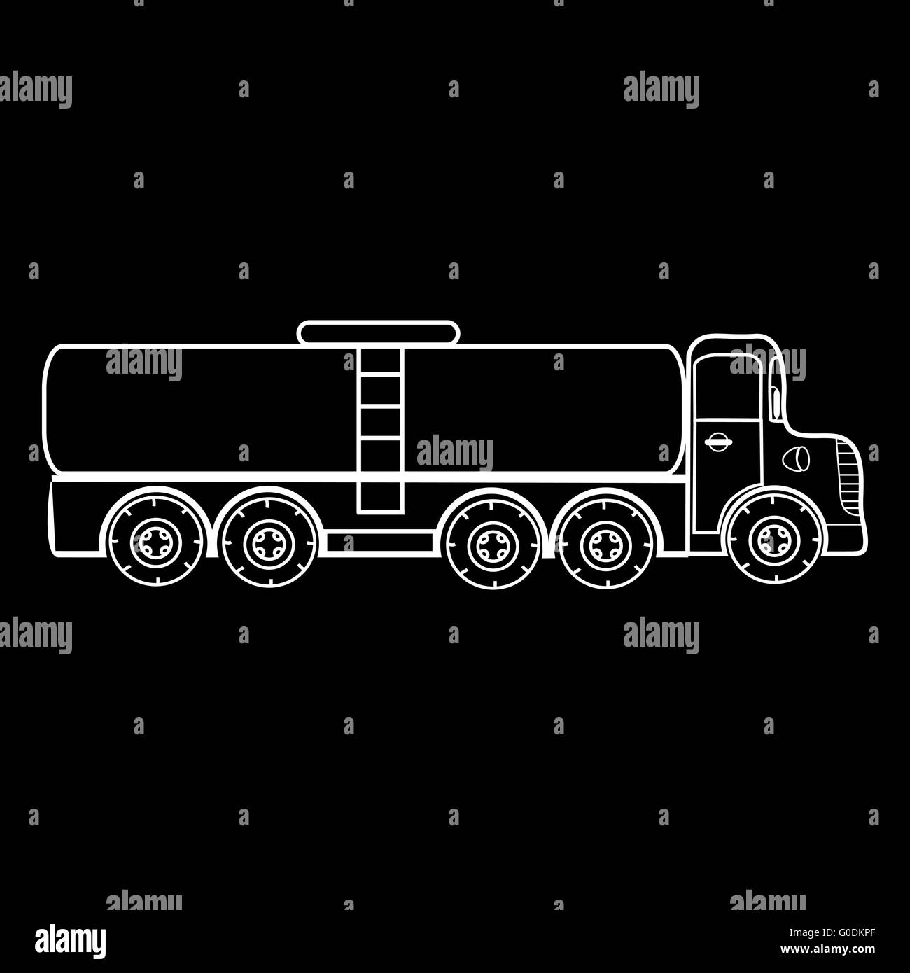 truck big car transporting liquid gas milk Stock Photo