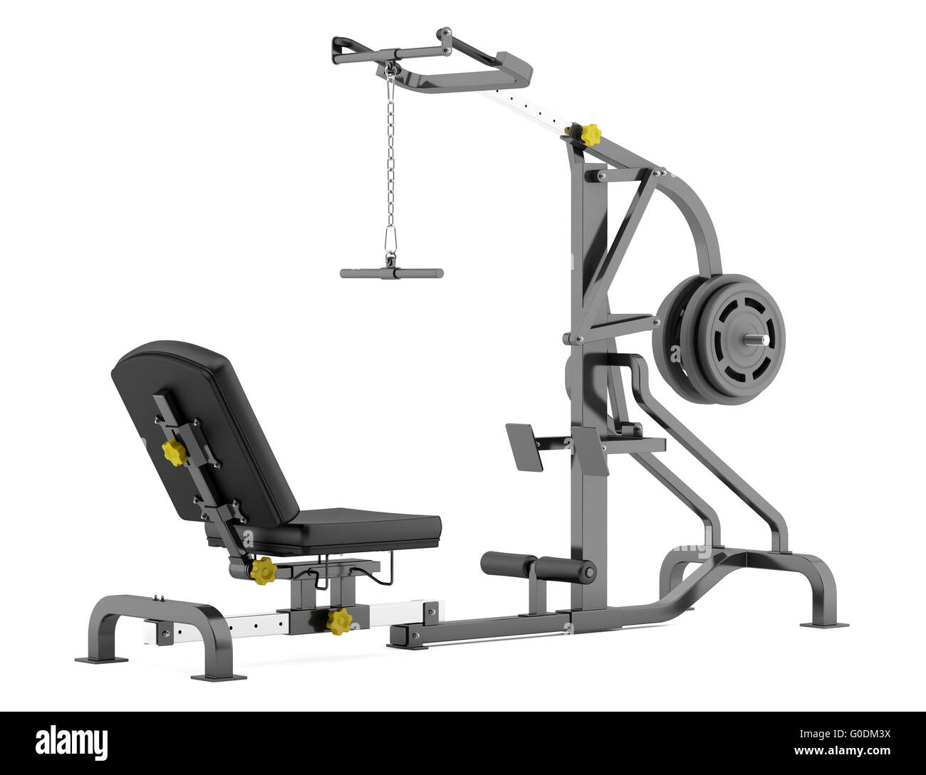 lever gym machine isolated on white background Stock Photo