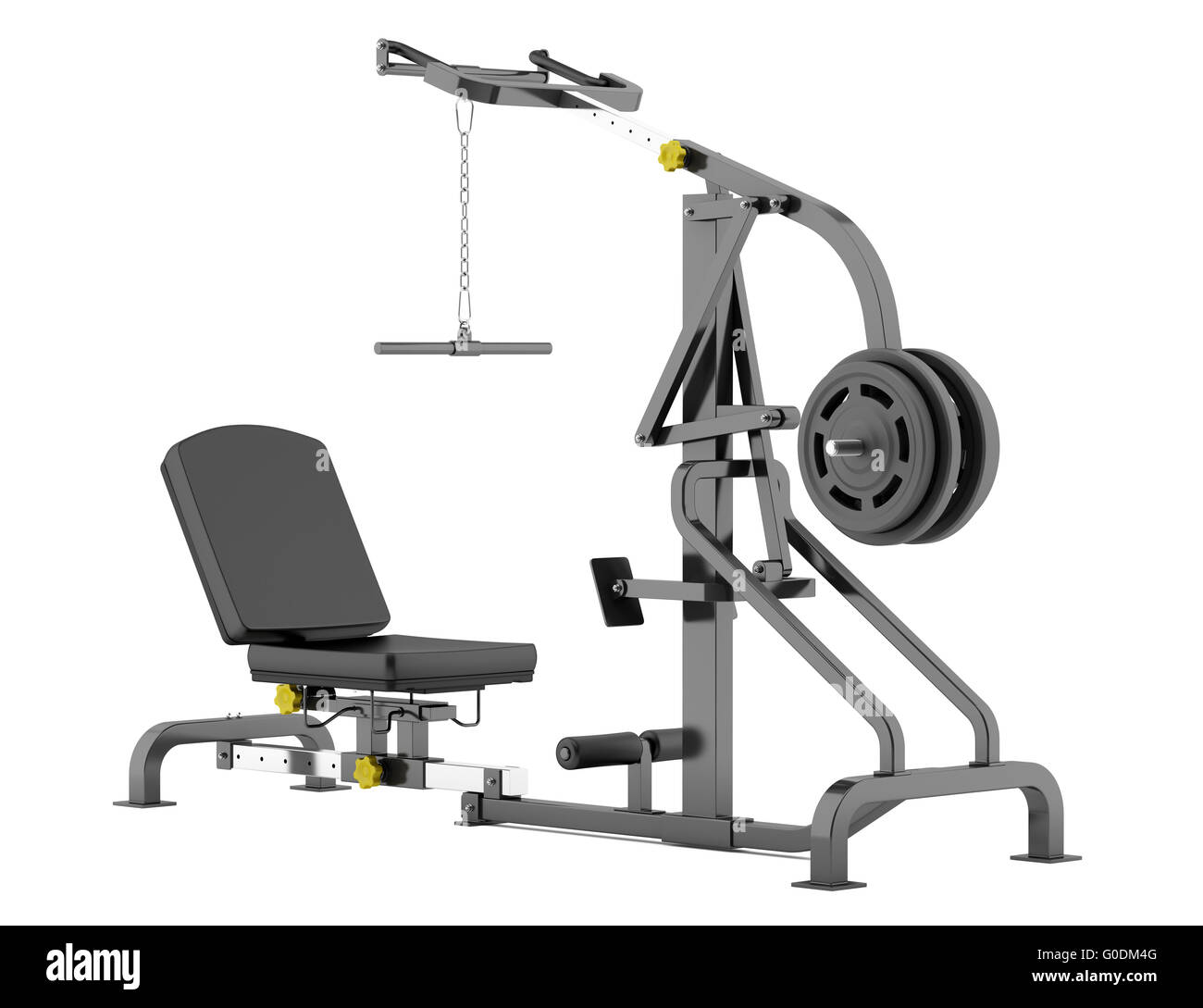 lever gym machine isolated on white background Stock Photo