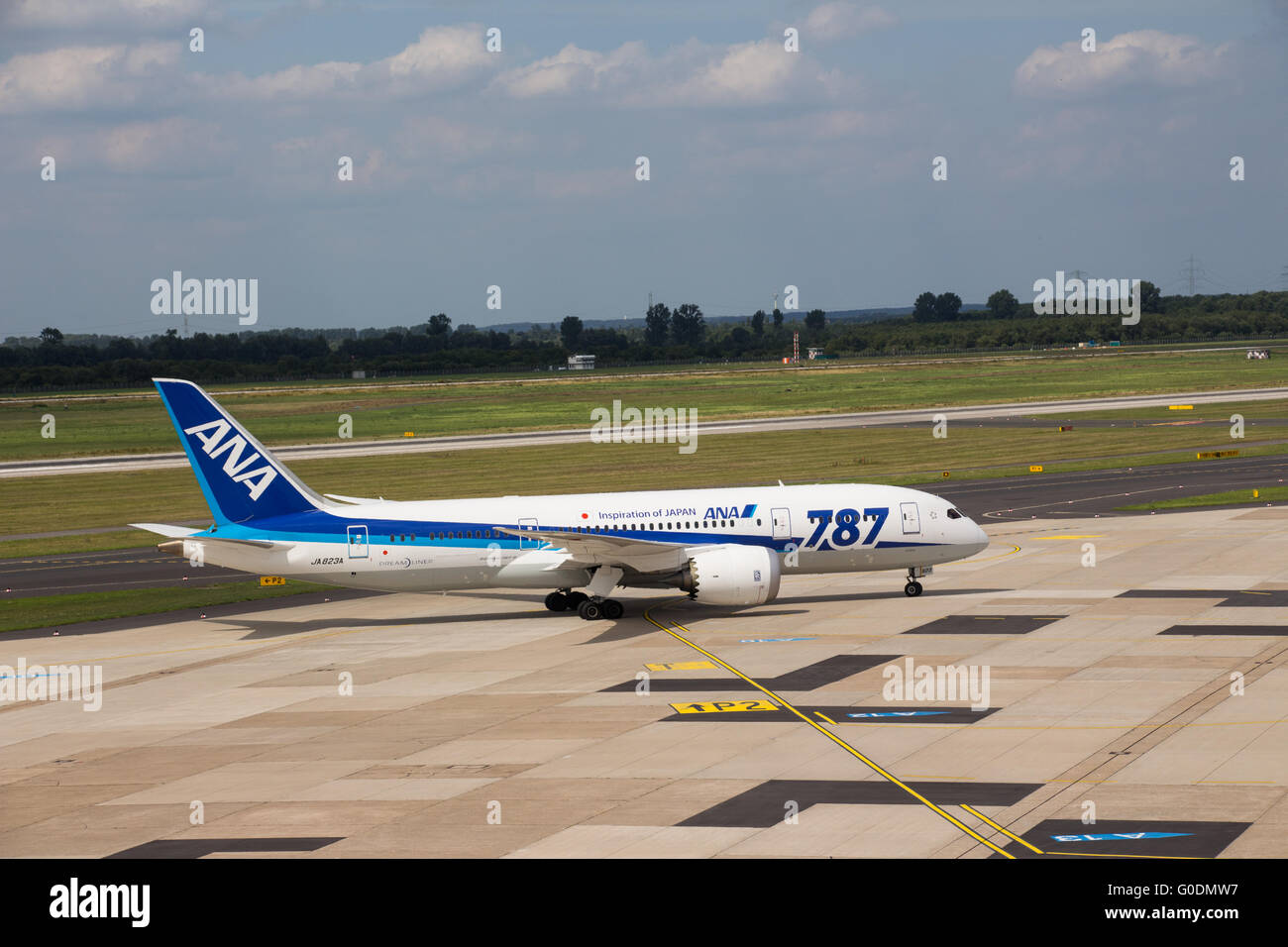 ANA special paint Dreamliner Stock Photo