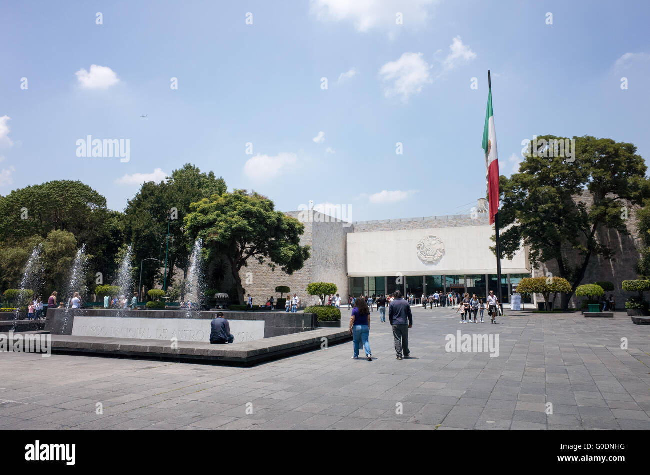 MEXICO CITY, MEXICO--The National Museum of Anthropology showcases  significant archaeological and anthropological artifacts from the Mexico's pre-Columbian heritage, including its Aztec and indiginous cultures. Stock Photo