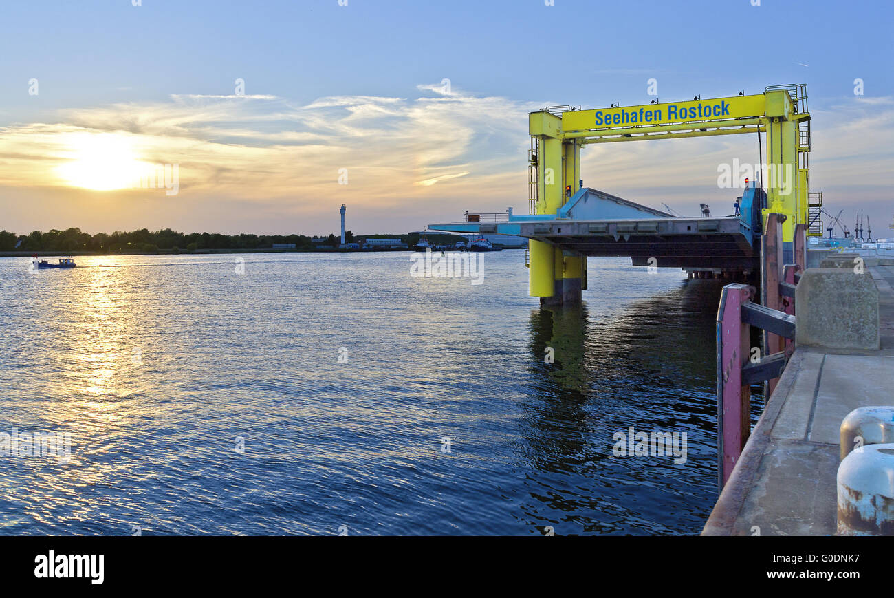 boarding bridge at the ferry port of Rostock Stock Photo Alamy