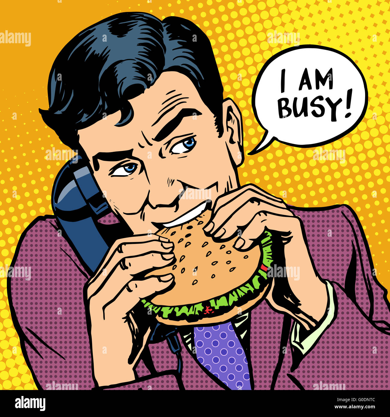 Cartoon man eating burger hi-res stock photography and images - Page 2 -  Alamy