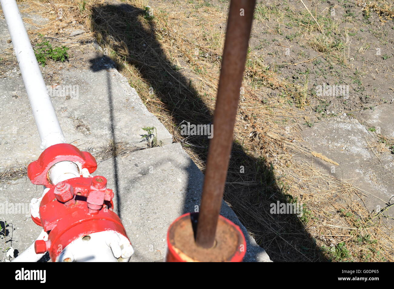 The pumping unit as the oil pump installed on a well Stock Photo Alamy