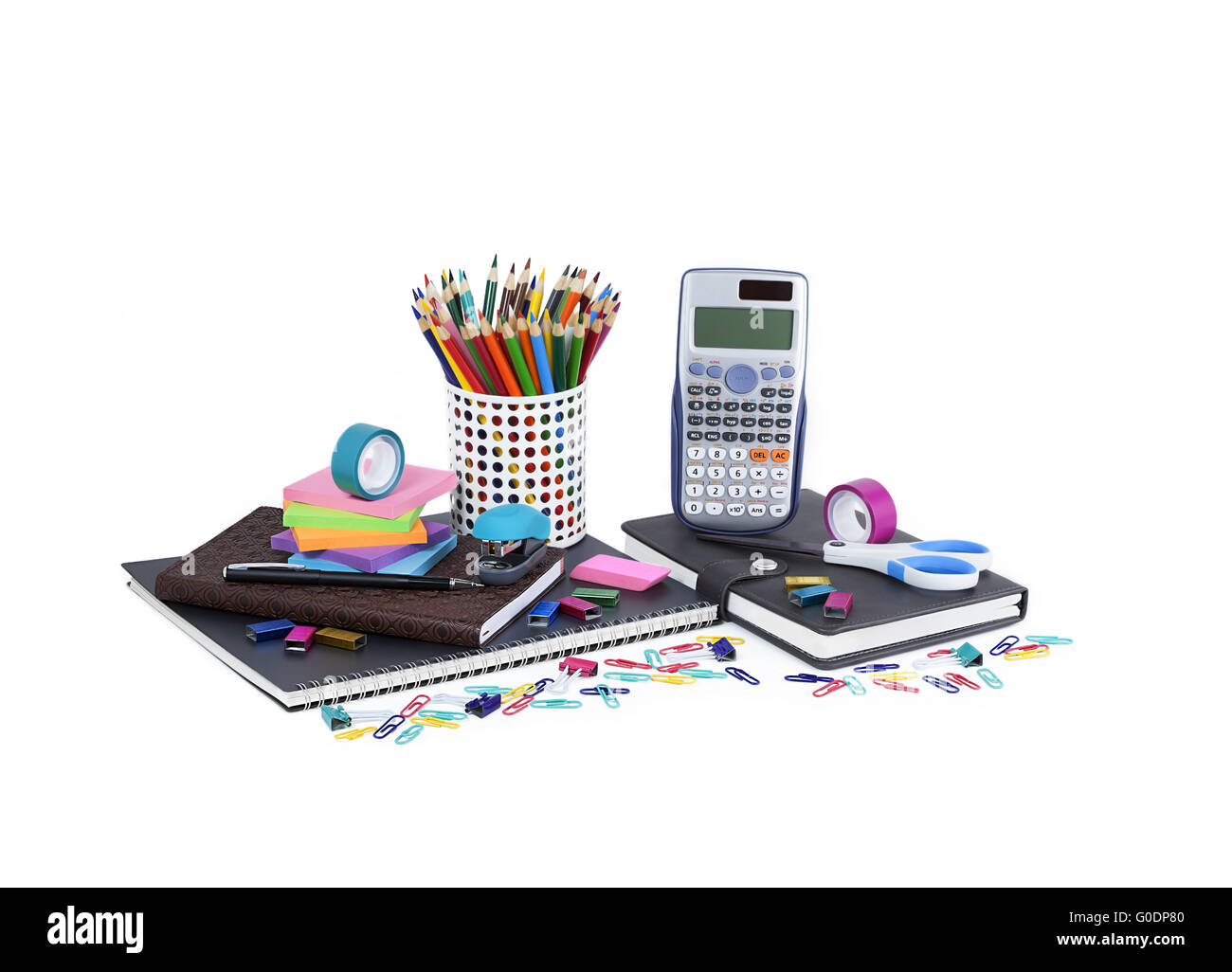 School and office supplies isolated on white Stock Photo Alamy