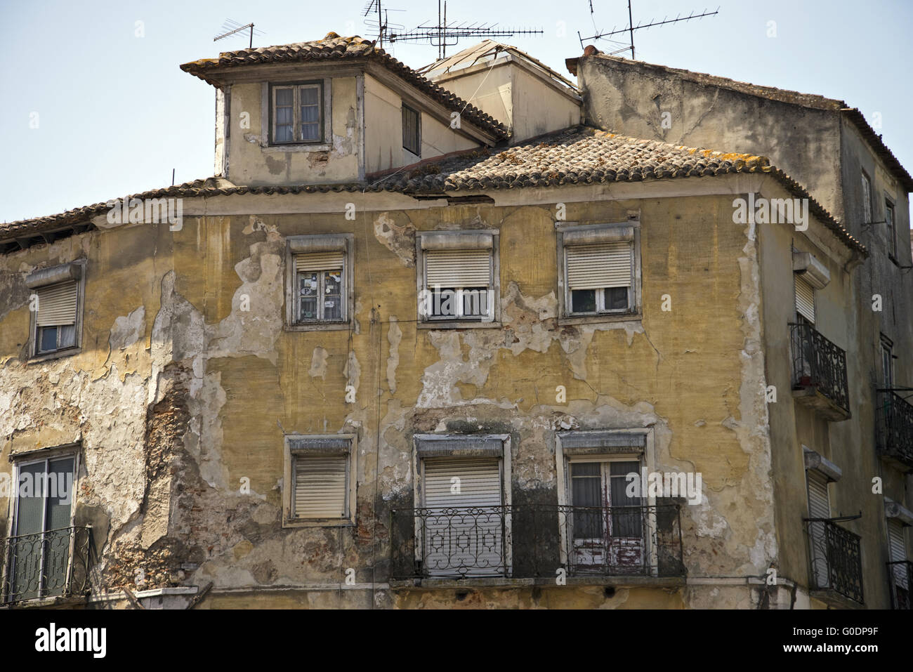 Dilapidated house to be redeveloped Stock Photo