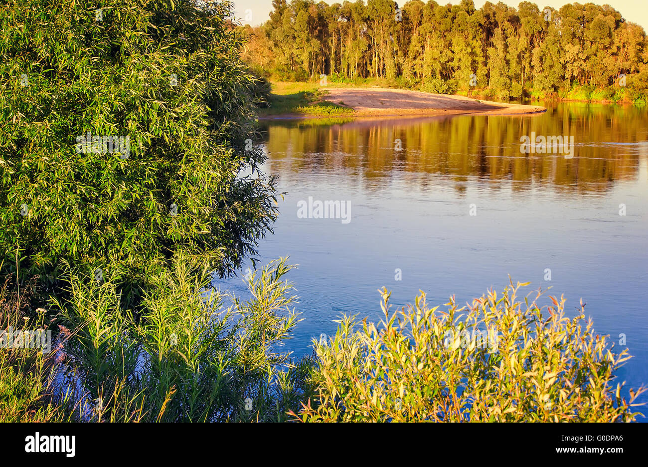 Landscape with the image of the river and the surr Stock Photo