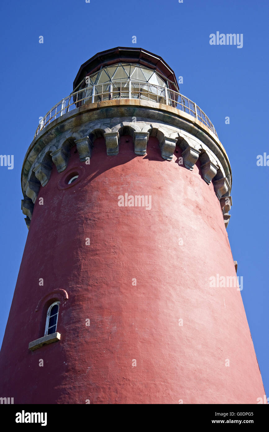 Red Lighthouse Stock Photo