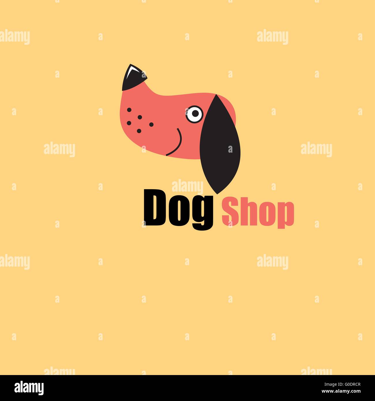 One logo dog portrait Stock Vector