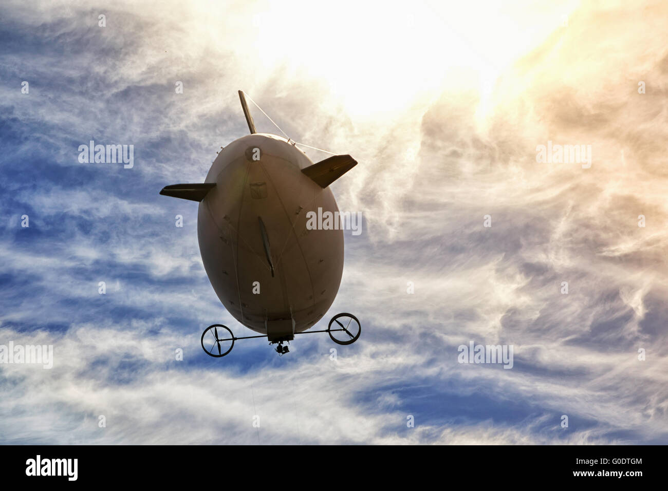 airship in the sky Stock Photo