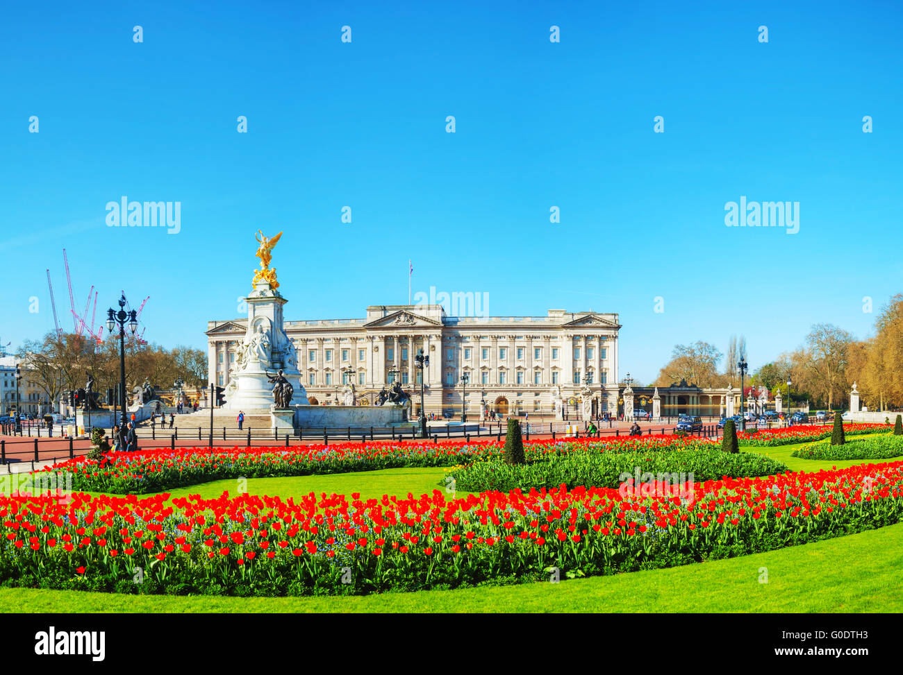 Buckingham palace panoramic overview in London, UK Stock Photo