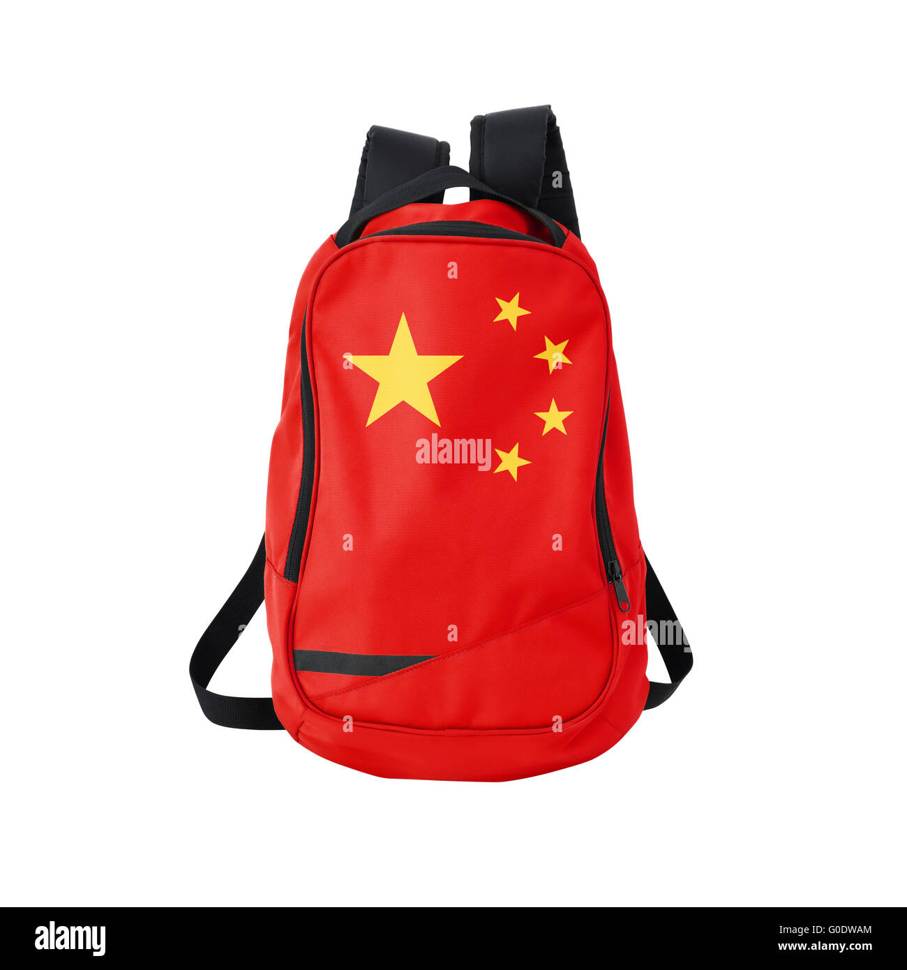 China flag backpack isolated on white Stock Photo Alamy