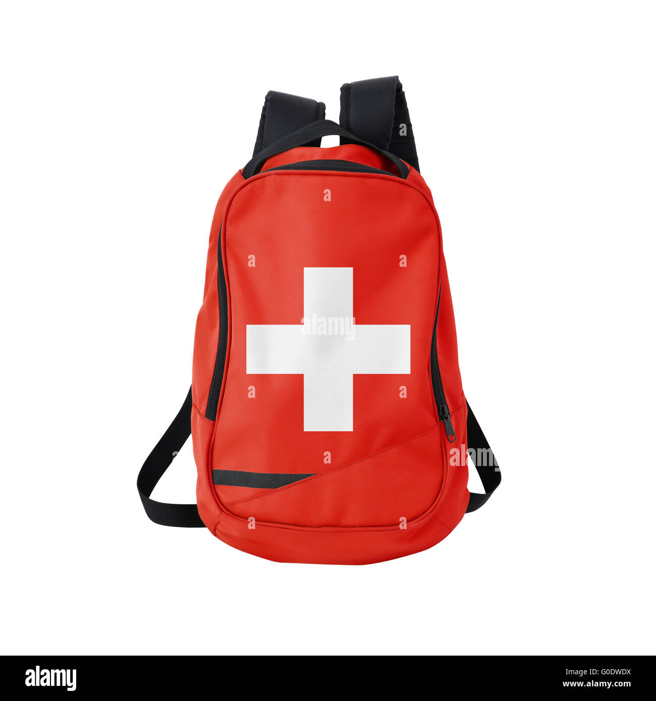 Switzerland flag backpack isolated on white Stock Photo - Alamy