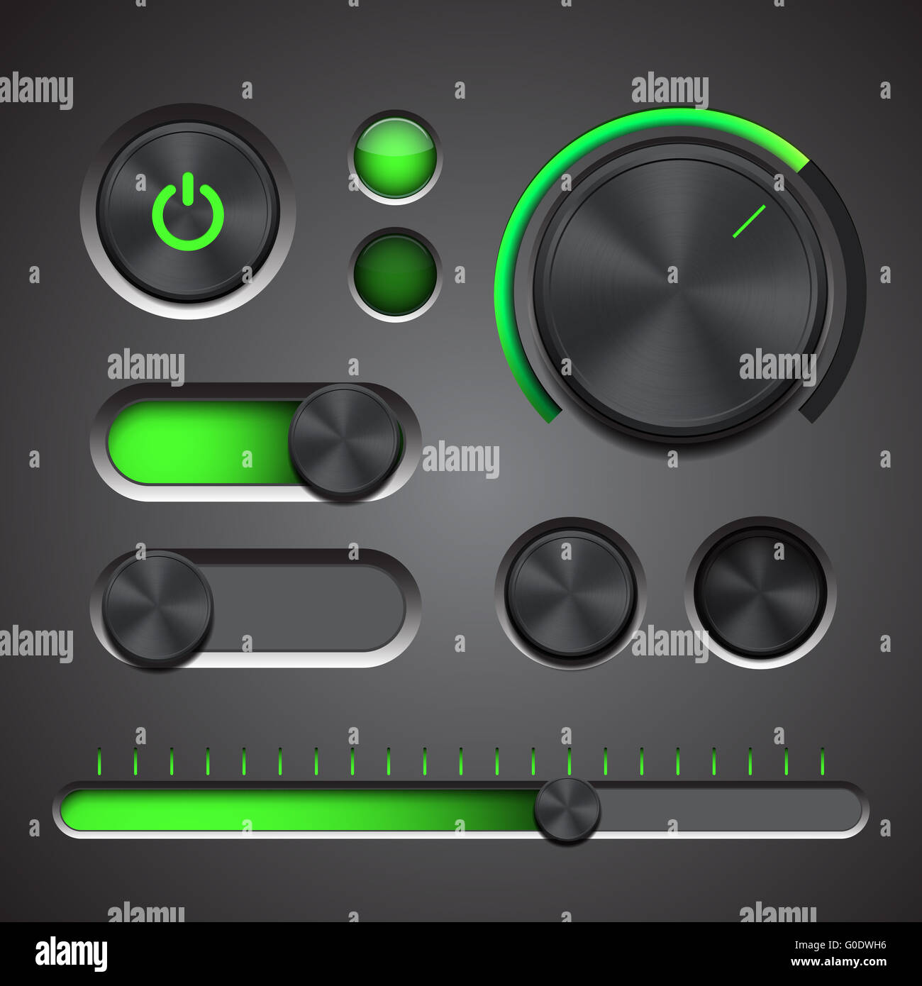 Set of the detailed UI elements Stock Photo - Alamy