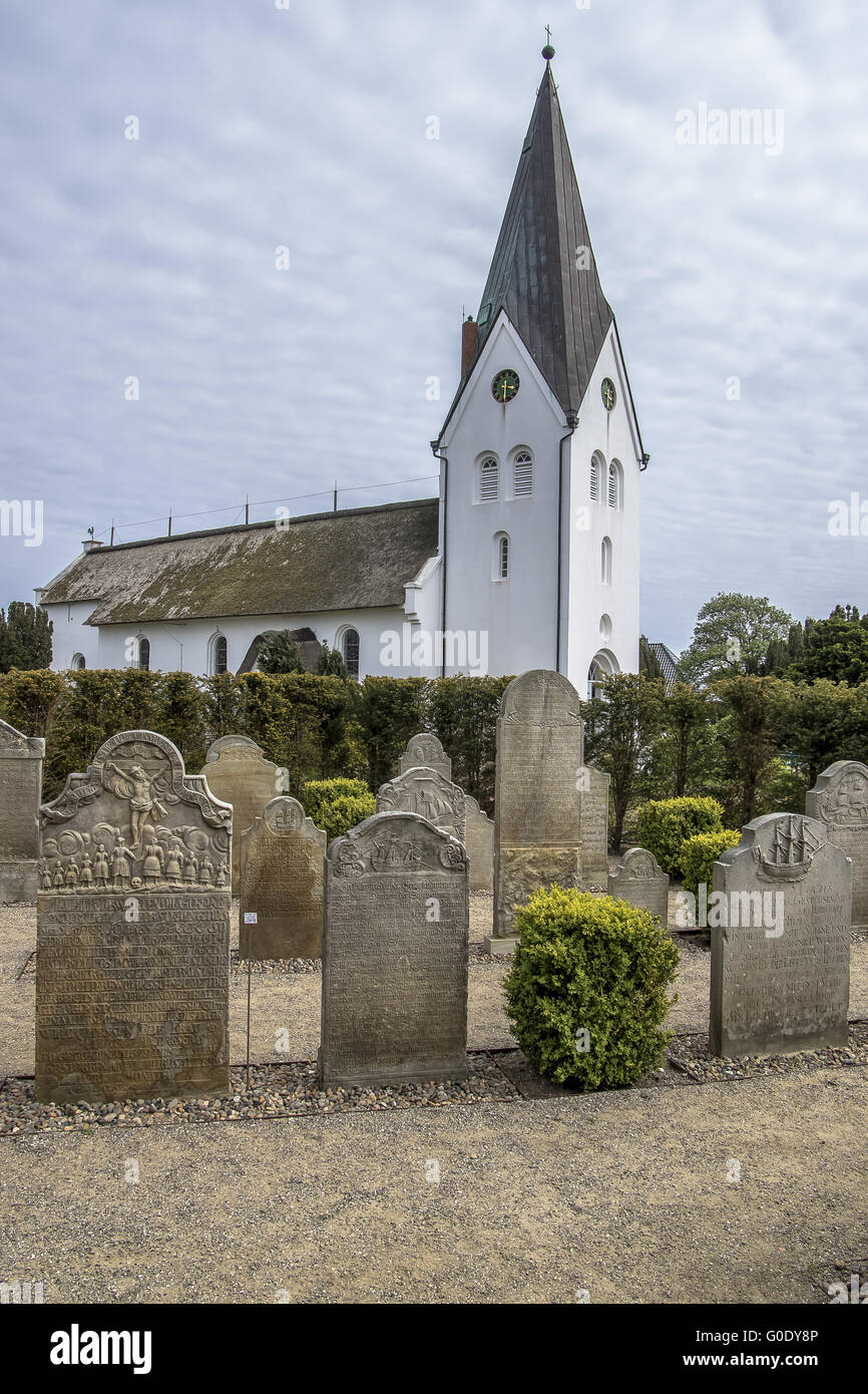 St. Clemens church and the speaking grave stones Stock Photo