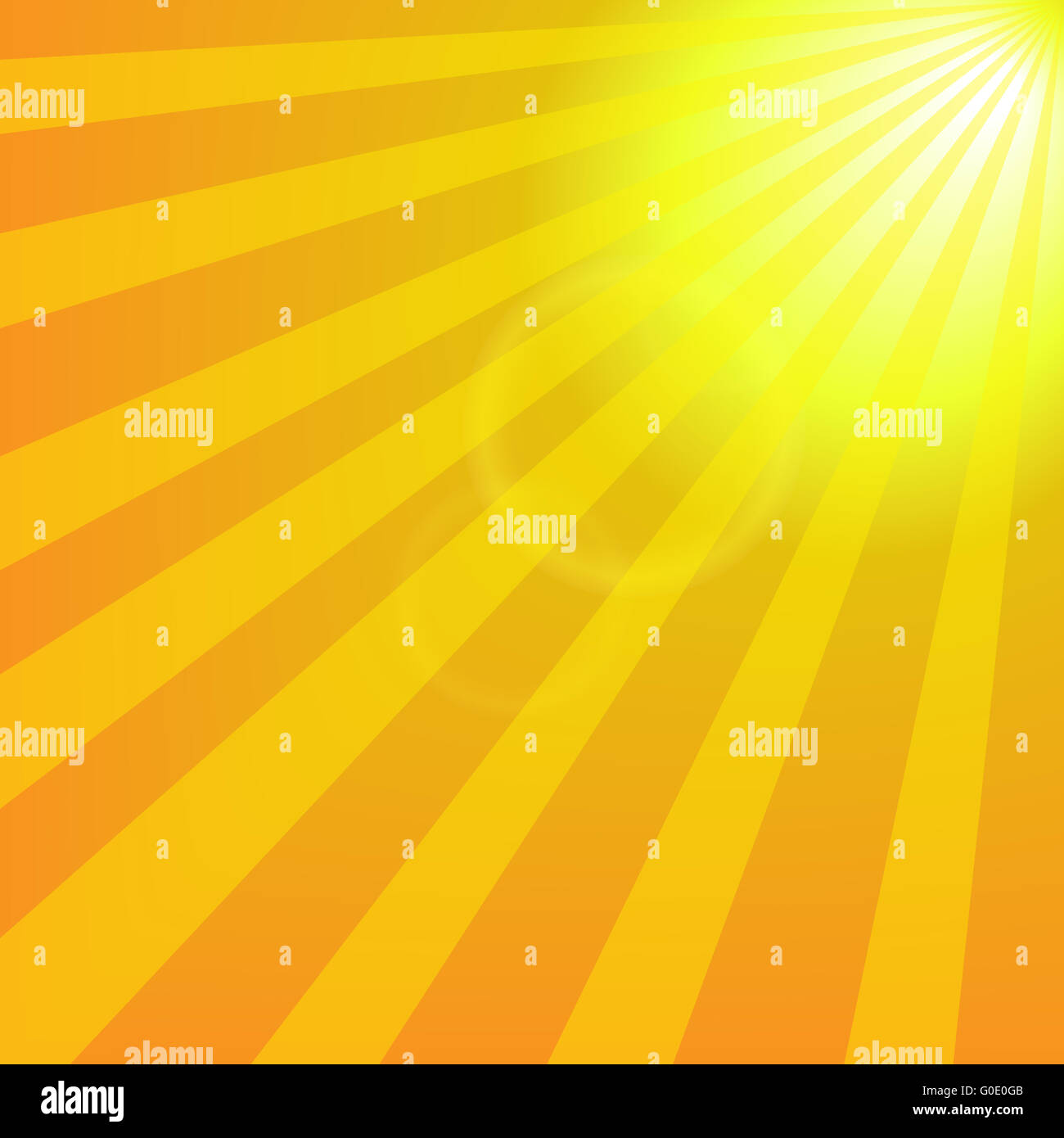 Bright yellow sun with rays abstract travel background Stock Photo