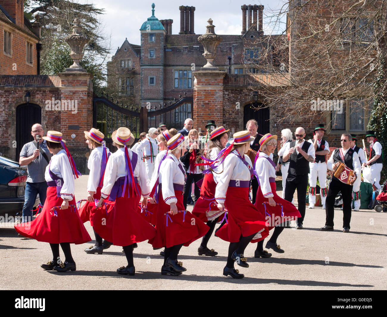 English Folk Dancers in the Square at Chilham Kent UK Stock Photo