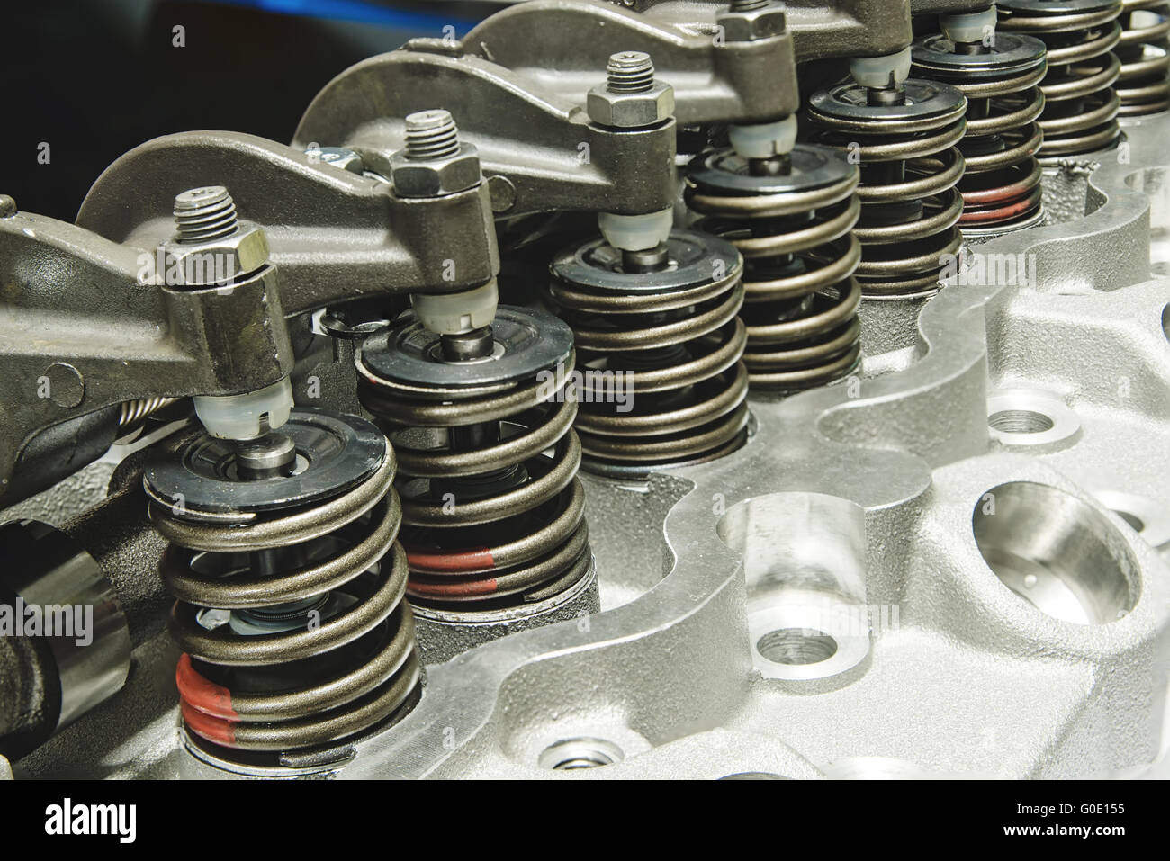 Valve Spring Side View Springs of valves cylinder head Stock Photo - Alamy