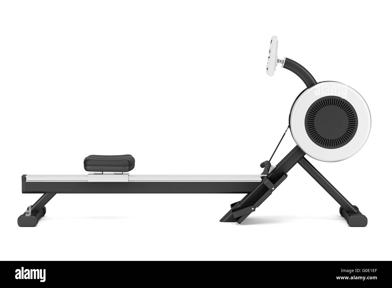 gym rowing machine isolated on white background Stock Photo