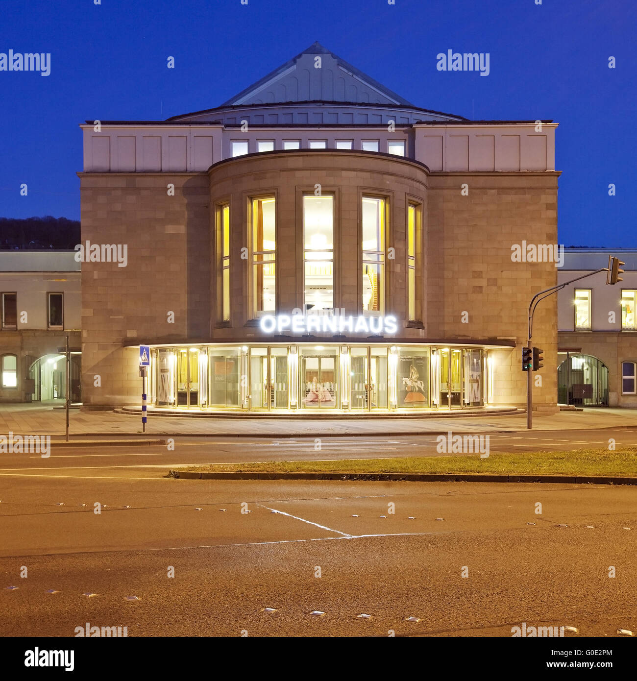 Wuppertal Opera House in Barmen at blue hour, Germany, North  Rhine-Westphalia, Bergisches Land, Wuppertal Stock Photo - Alamy