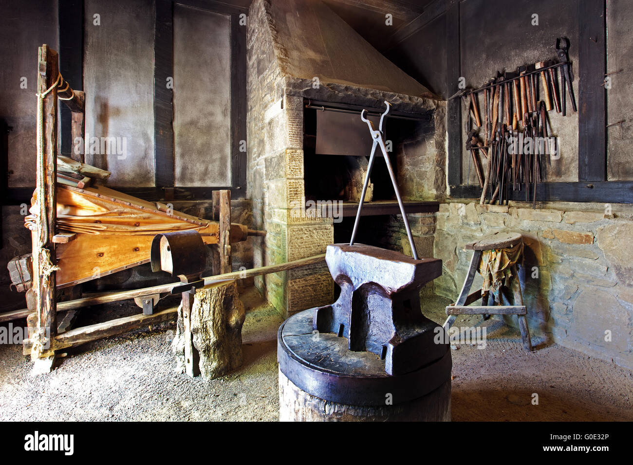 blacksmith of Hagen Open-air Museum, Germany Stock Photo