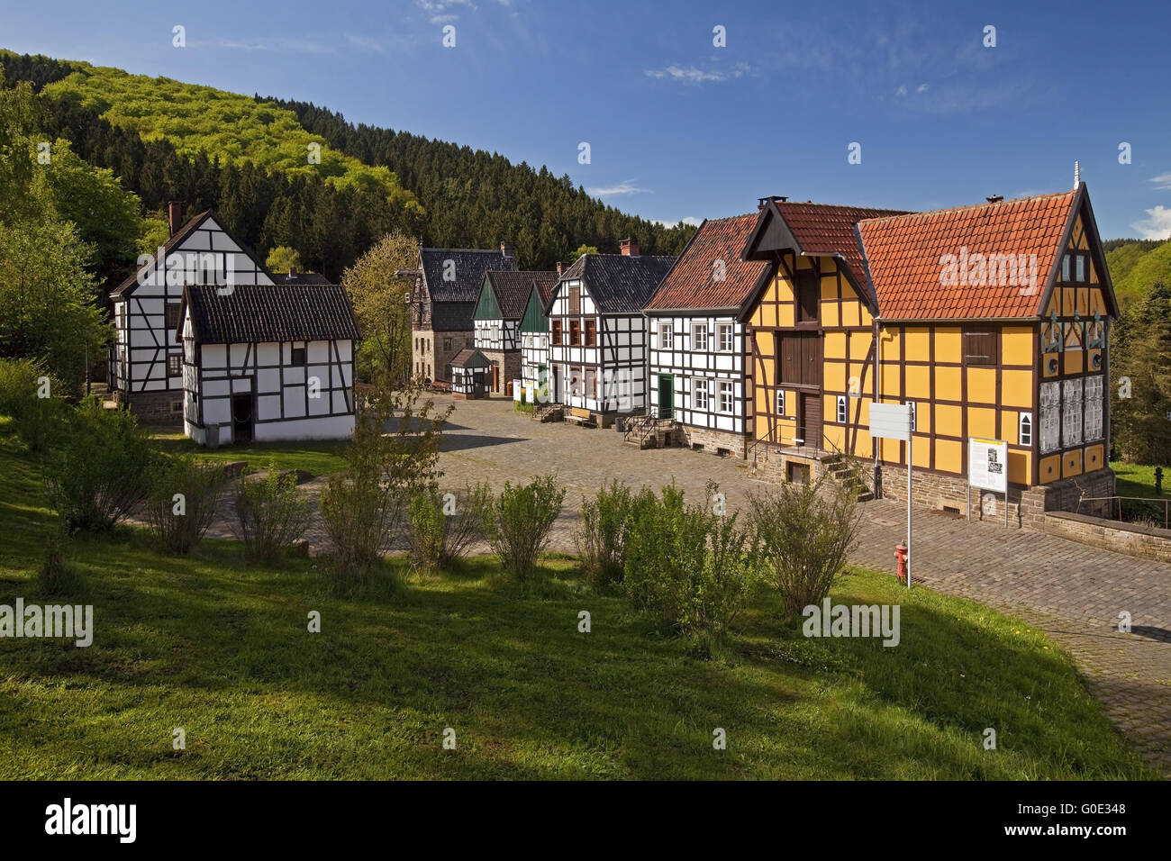 half-timbered houses of Hagen Open-air Museum Stock Photo