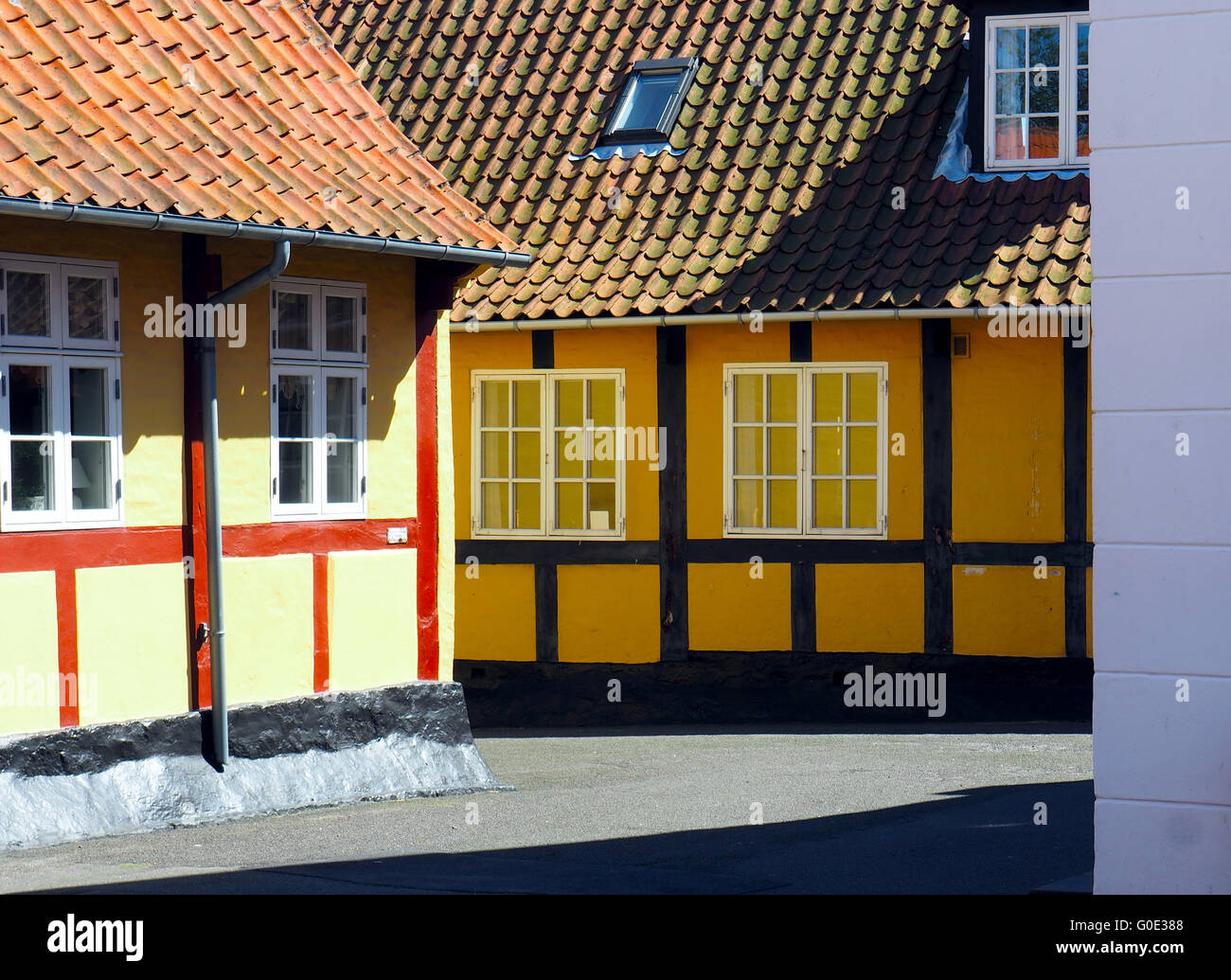 Danish halftimbered houses on Bornholm Stock Photo Alamy