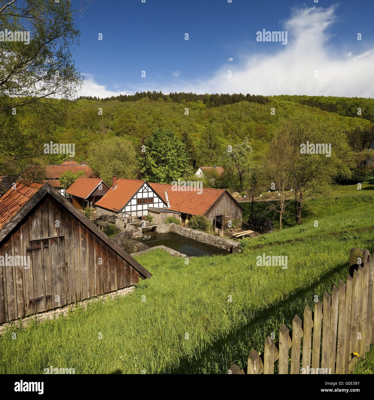 historical houses of Hagen Open-air Museum Stock Photo