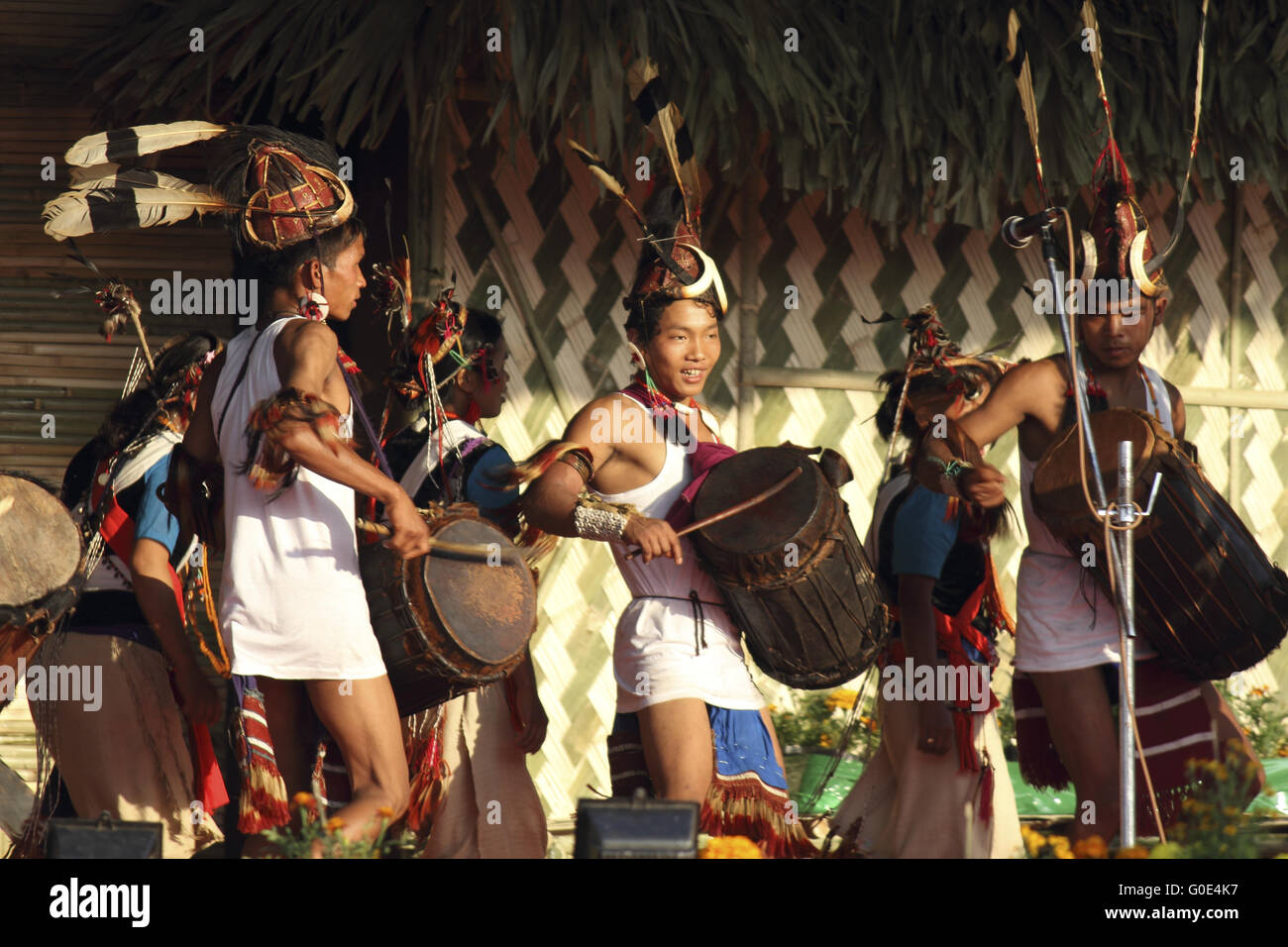 Tutsa sub tribe of Tangsa tribe Performing Traditional Dance Stock Photo