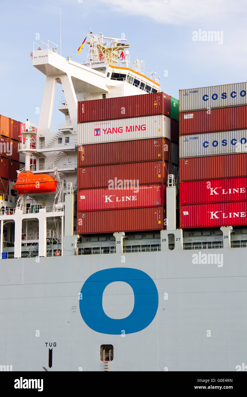 Containers on Deck Stock Photo Alamy