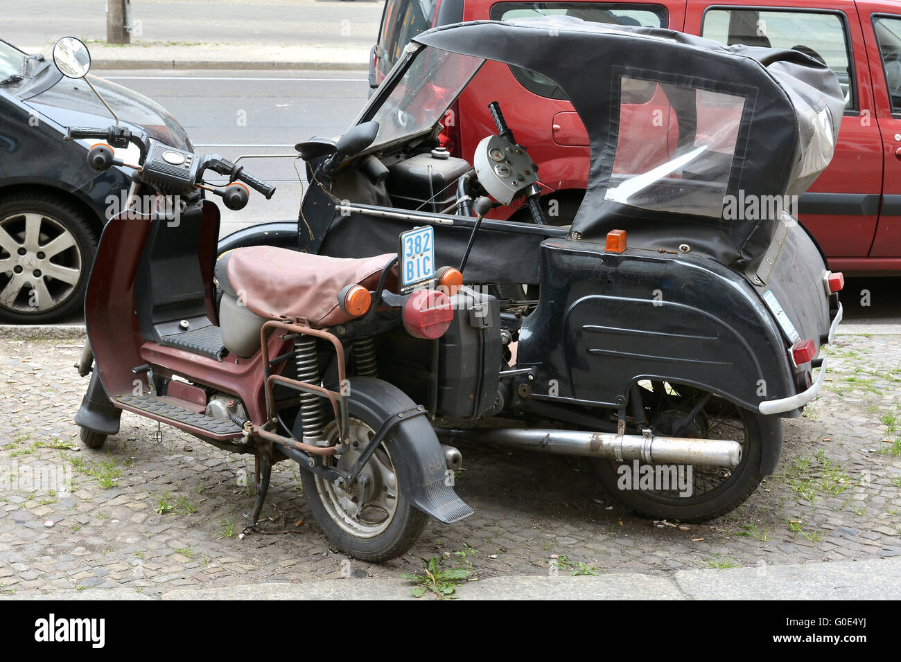 Simson Scooter and Krause duo from GDR production Stock Photo