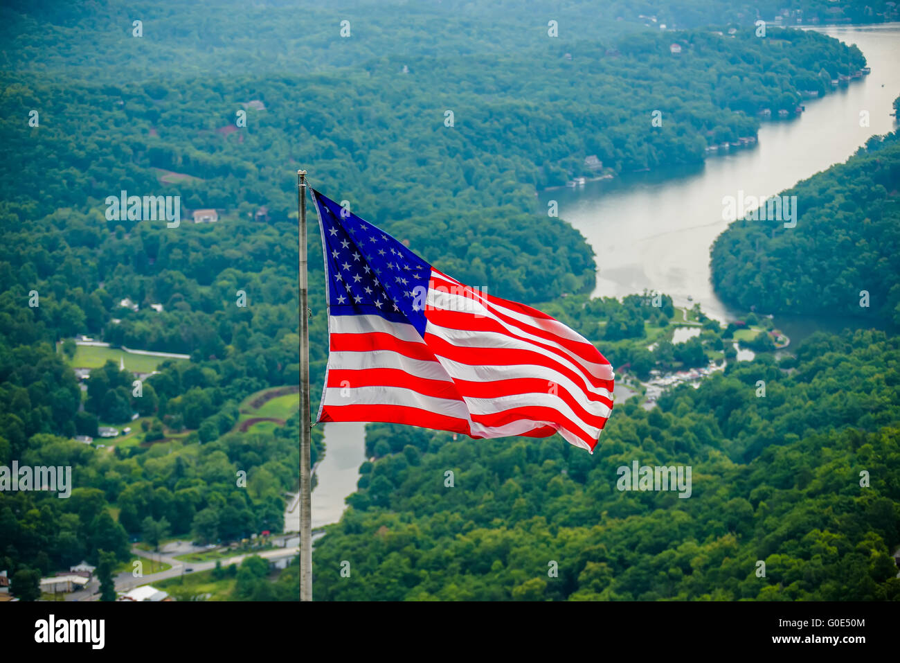 Chimney rock american flag hi-res stock photography and images - Alamy