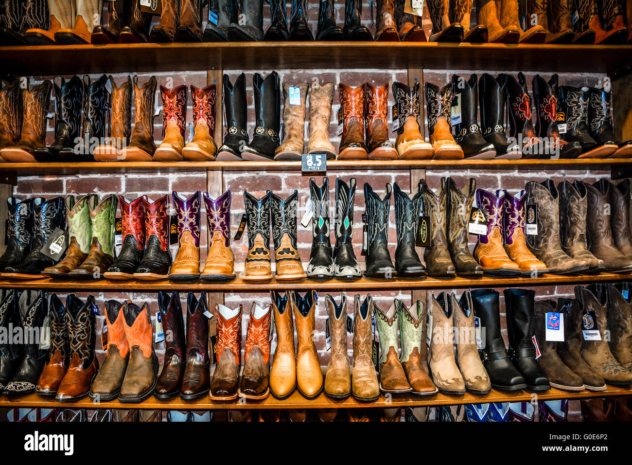 The Nashville Cowboy boot store has rows of unique Cowboy boots for sale in  the downtown entertainment district in Nashville TN Stock Photo - Alamy