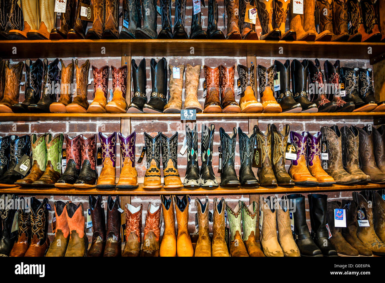 The Nashville Cowboy boot store has rows of unique Cowboy boots for sale in  the downtown entertainment district in Nashville TN Stock Photo - Alamy