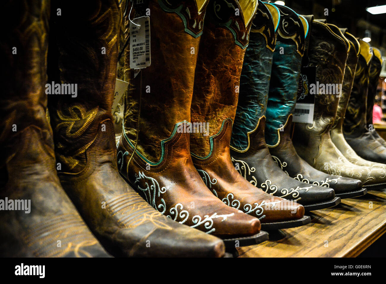 The Nashville Cowboy boot store has rows of unique Cowboy boots for