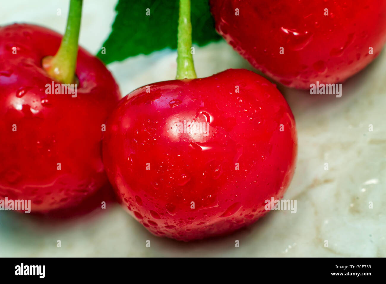 Bright red delicious ripe cherries Stock Photo - Alamy