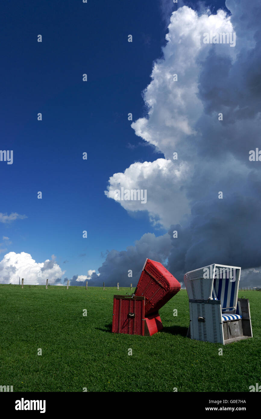roofed wicker beach chairs Stock Photo Alamy