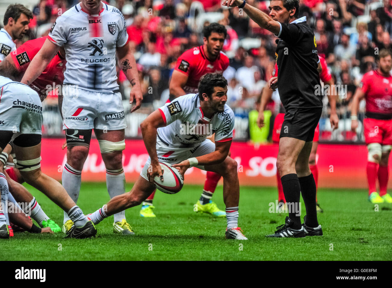 Nice, France. 30th Apr, 2016. Sebastien Bezy. French Top 14 rugby union.  Match between RC Toulon and Stade Toulousain ( Toulouse ) at Allianz  Riviera on April 30, 2016 in Nice, France.