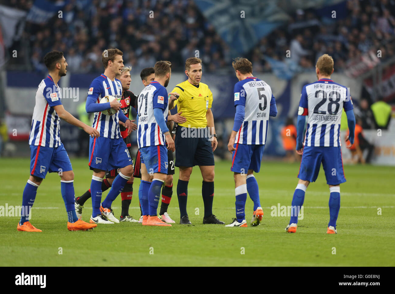 Leverkusen, Germany. 30th April, 2016. Bayer 04 Leverkusen vs Hertha